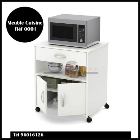 Meuble Cuisine Blanc LxHxP:80x90x40