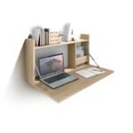 Bureau Mural - 80*60*60 cm - Bois MDF stratif - Chêne