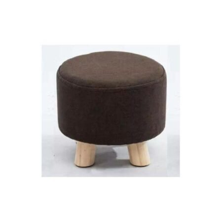 Pouf Rond 40cm Hauteur 42 Pied Bois Marron